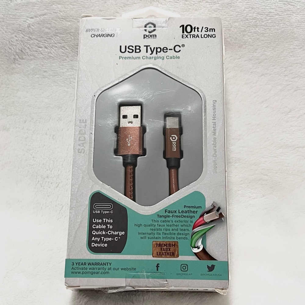 Pom Gear USB Type-C Premium Charging Cable NIB